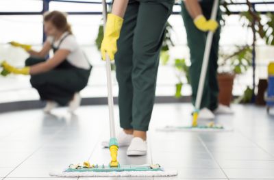 Local Commercial Kitchen Mopping pros at work
