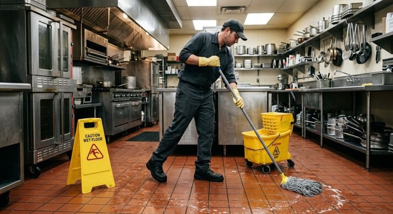 Commercial Kitchen Mopping